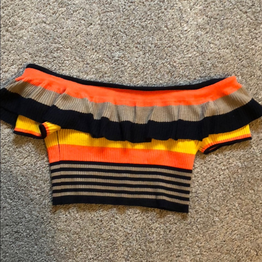 URBAN OUTFITTERS RIBBED KIMCHI BLUE CROP TOP - Picture 2 of 8